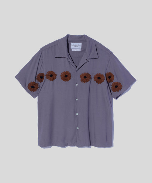 Flower Embroidery Open Collar SS Shirt – NOMARHYTHM TEXTILE