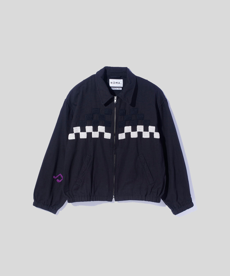 Checker Hand Embroidery Blouson