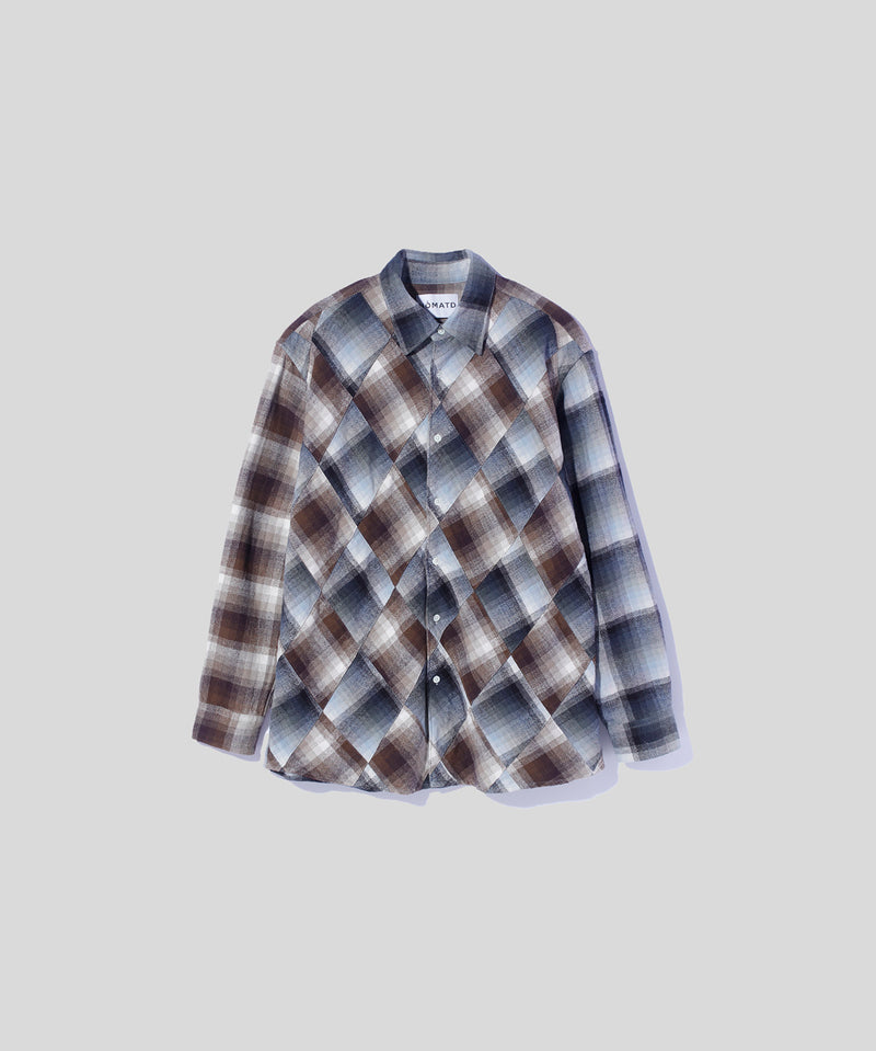 Diamond Patcwork Flannel Shirt