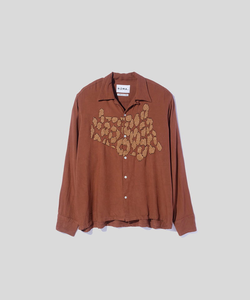 Leopard Hand Embroidery Shirt