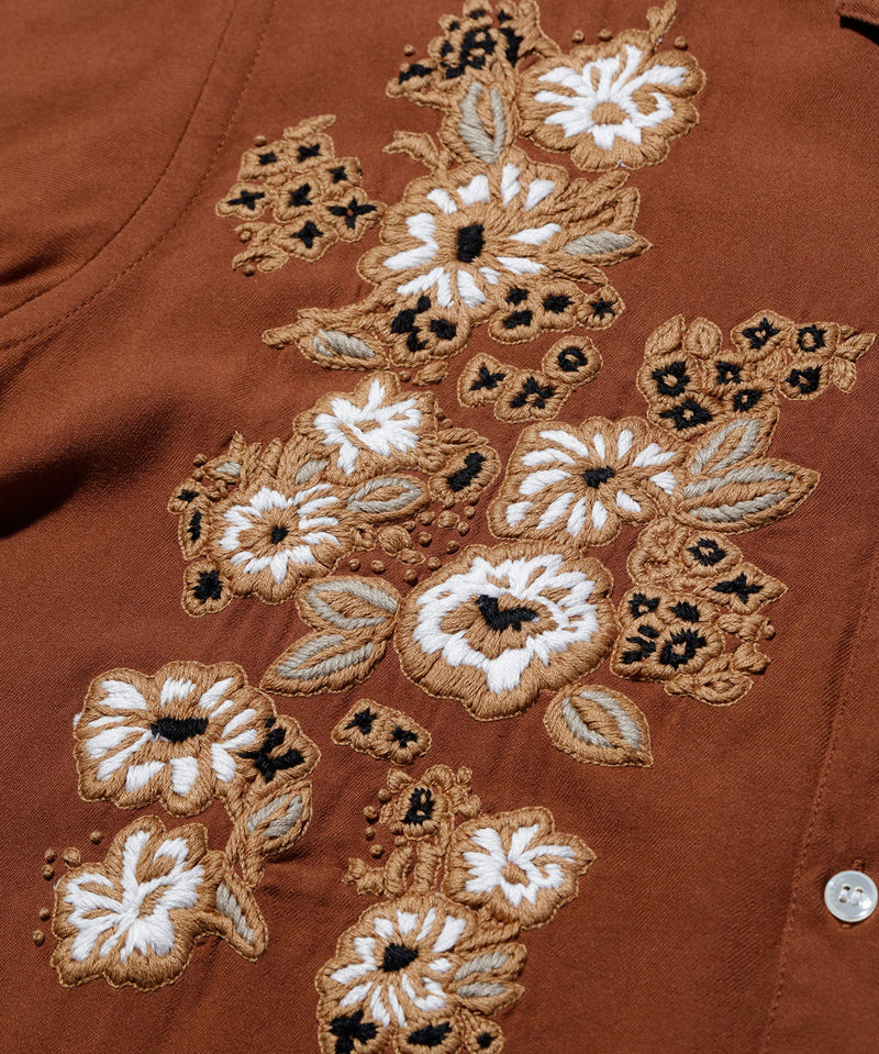 Floral Hand Embroidery Shirt