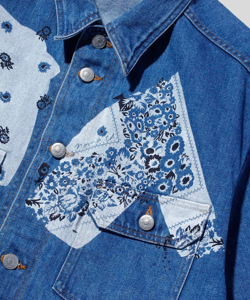 Sign Print Denim Jacket