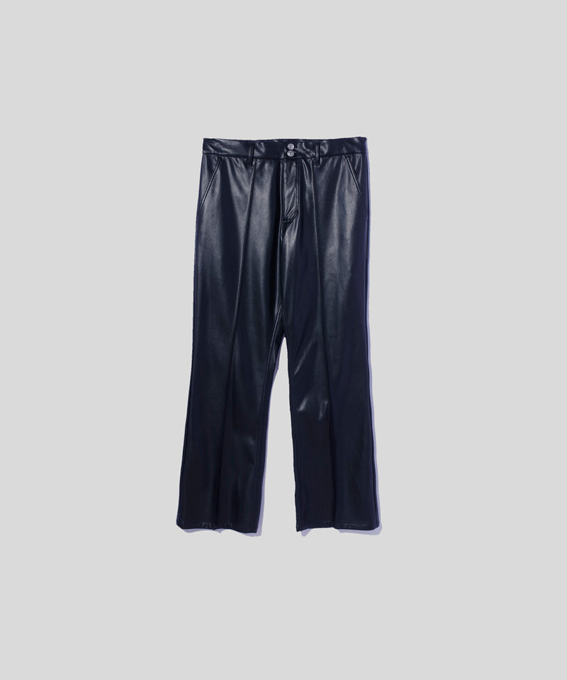 Faux Leather Boots cut Trousers