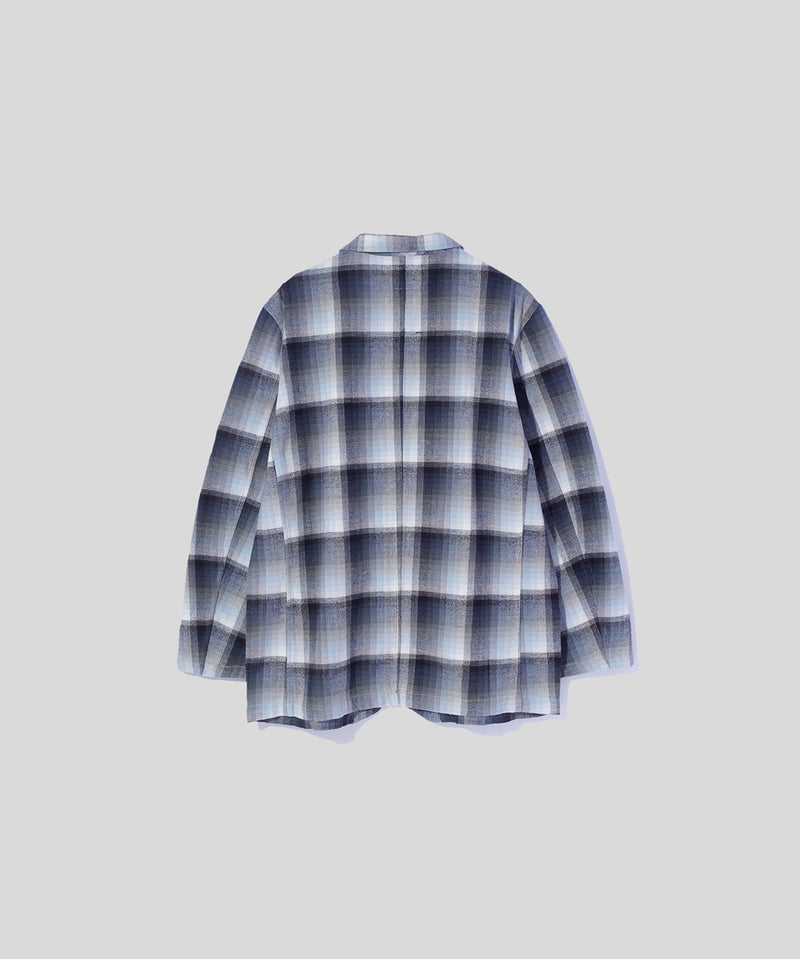 Flannel Plaid Jacket with Beading