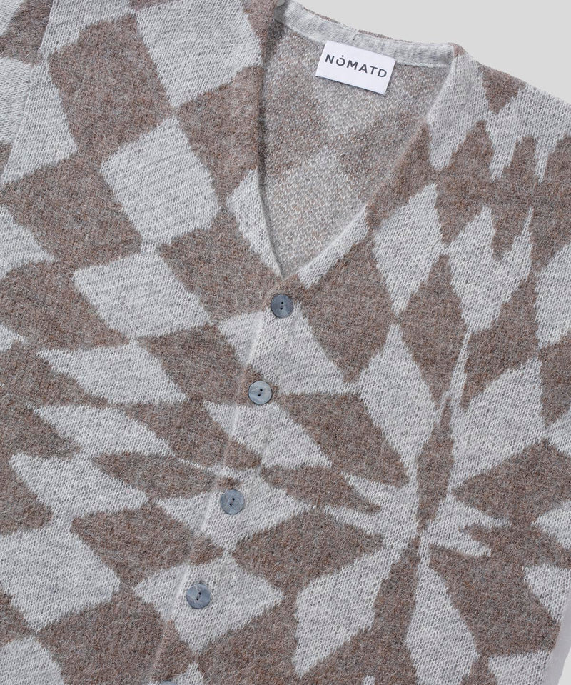 Jacquard Diamond Cardigan