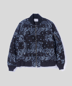 Patchwork Bandana Flight Jacket-Dye