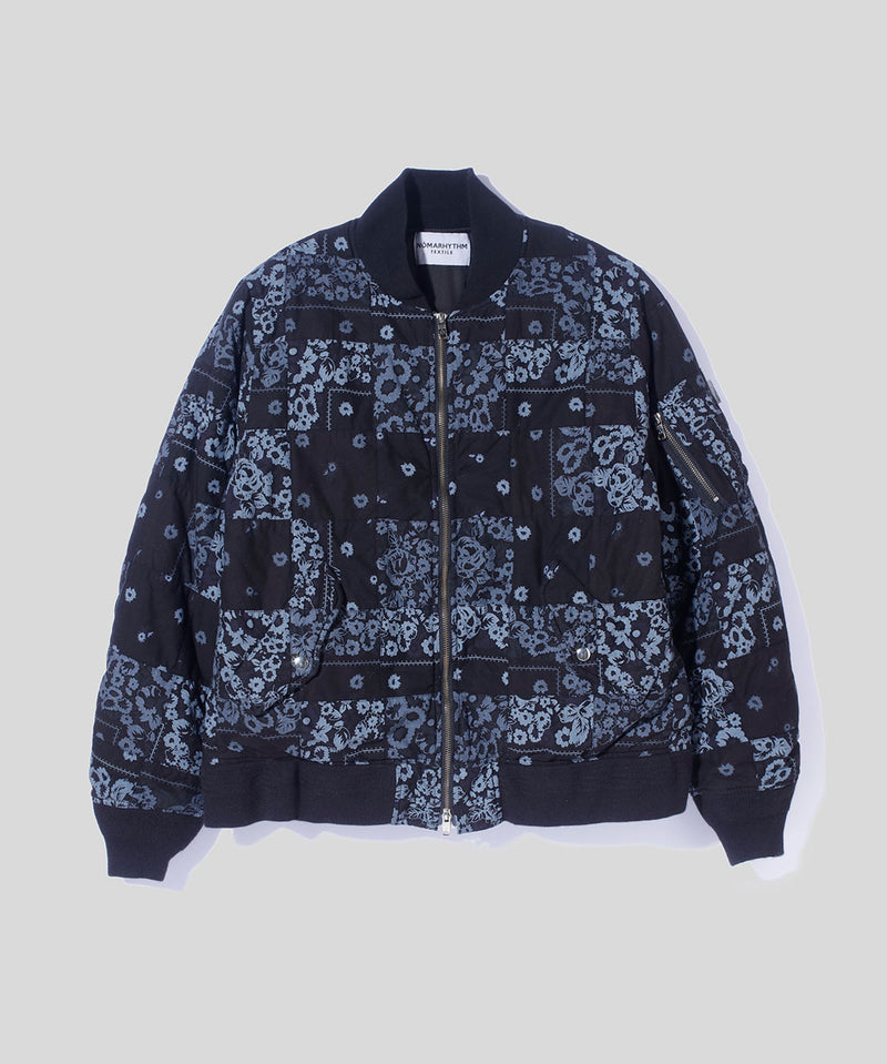 Patchwork Bandana Flight Jacket-Dye