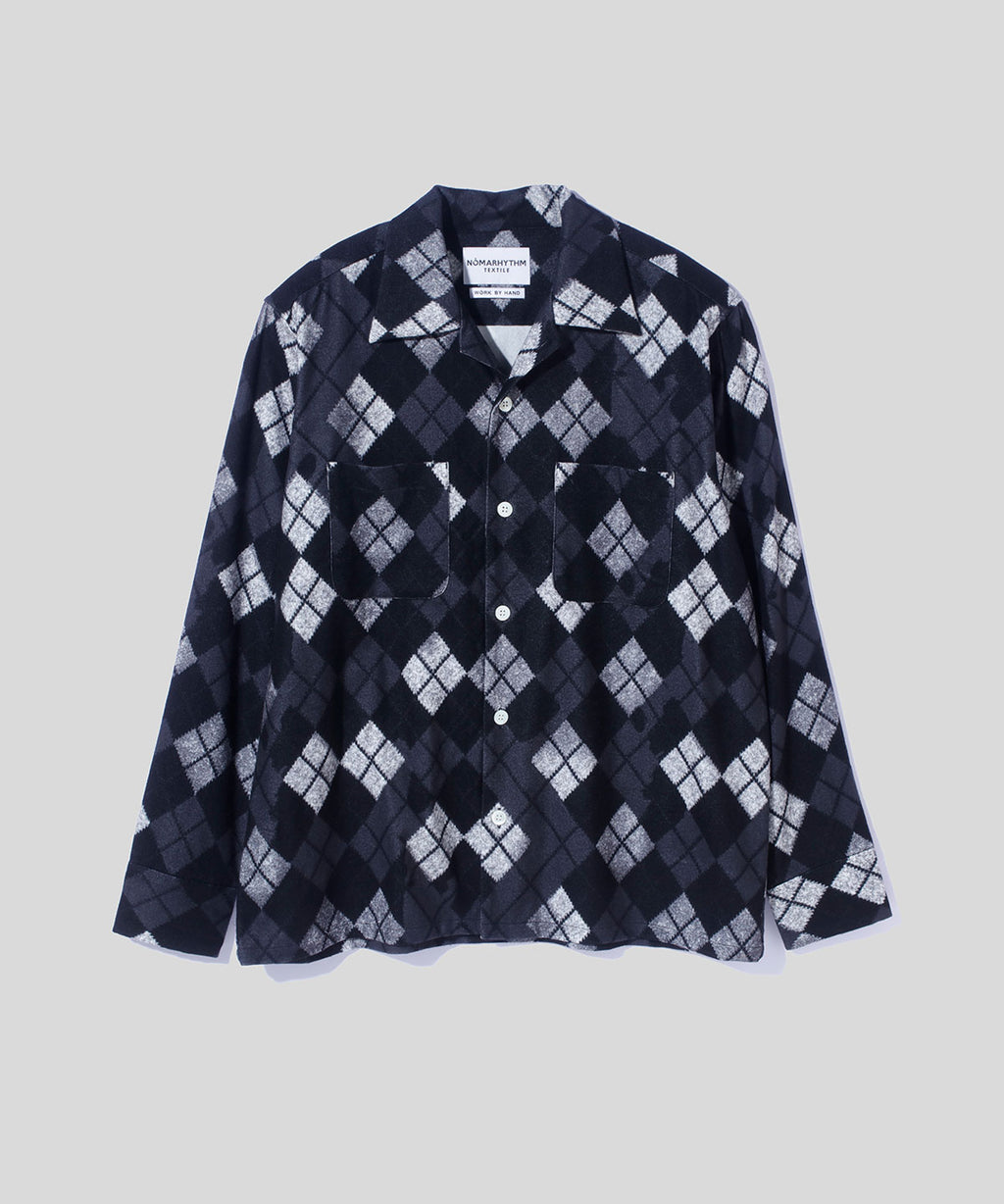 【NOMA t.d.】ARGYLE OPEN COLLAR L/S SHIRT Argyle Open Collar Shirt – NOMARHYTHM TEXTILE