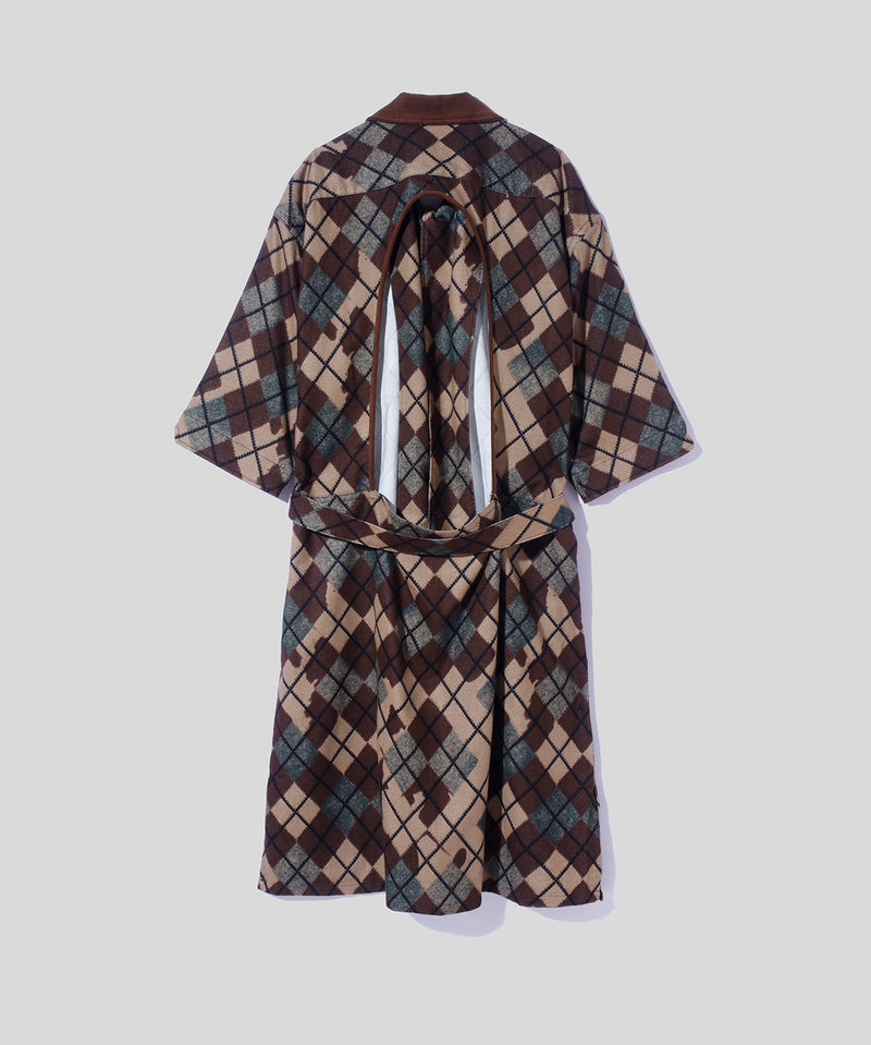 Argyle Open Back Belted Dress