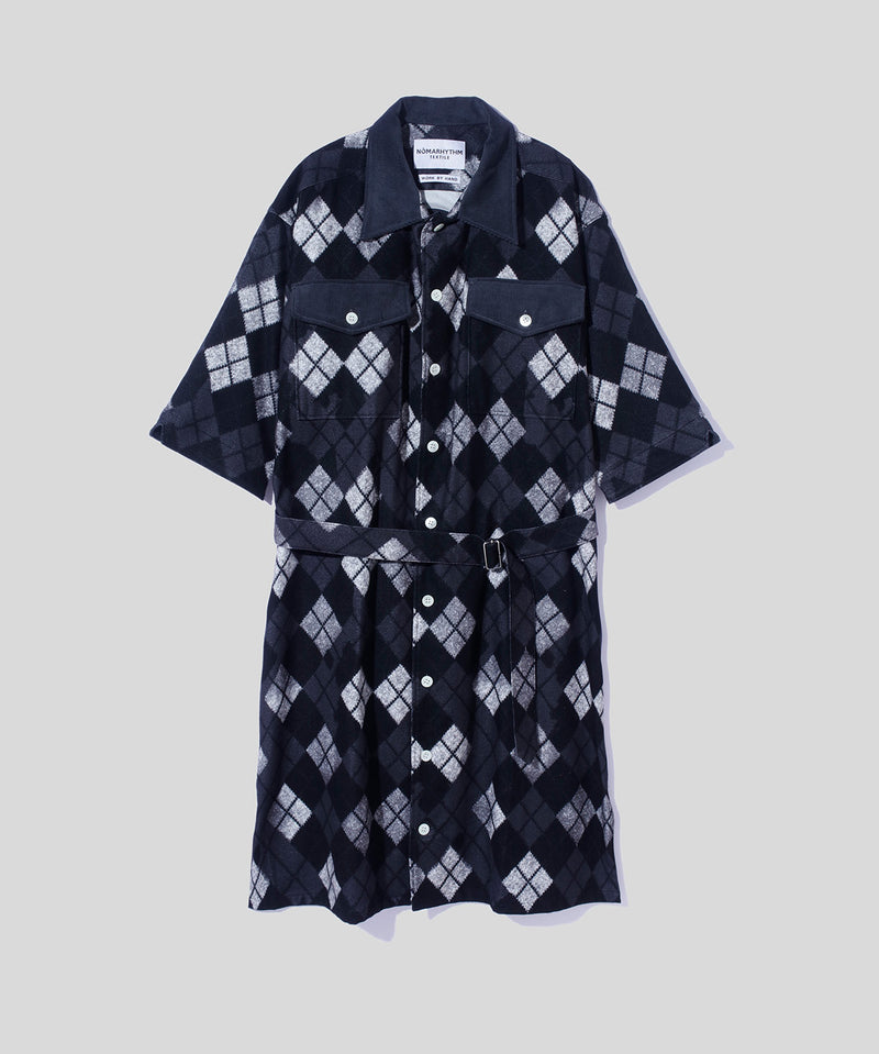 Argyle Open Back Belted Dress