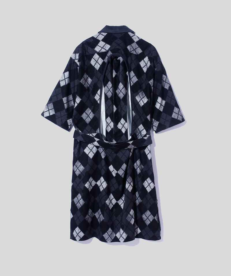 Argyle Open Back Belted Dress