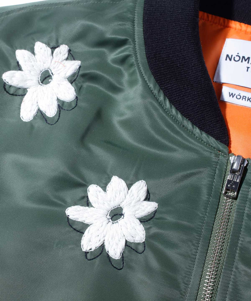 Flower Embroidery Flight Jacket