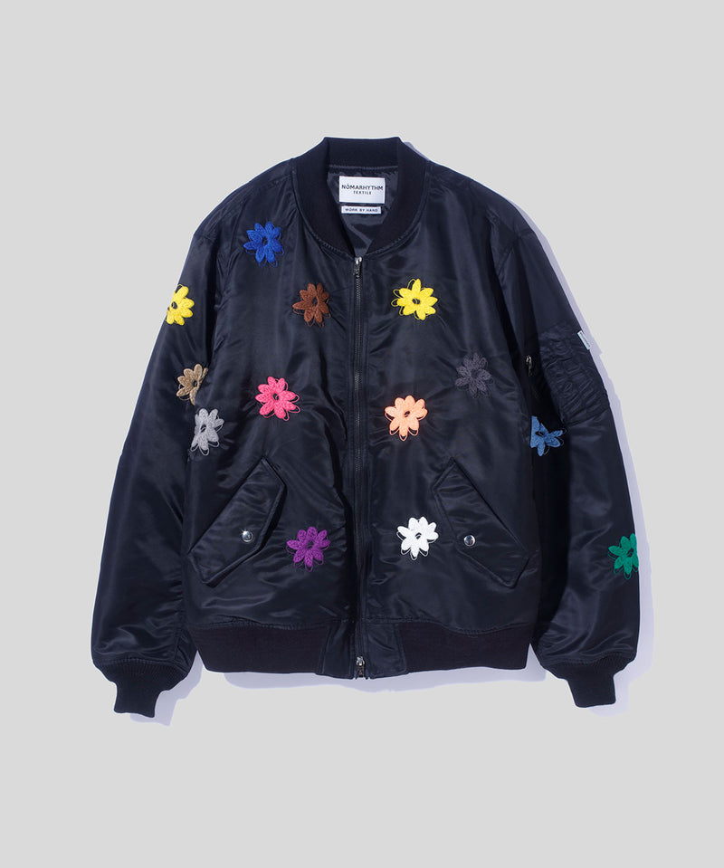 Flower Embroidery Flight Jacket