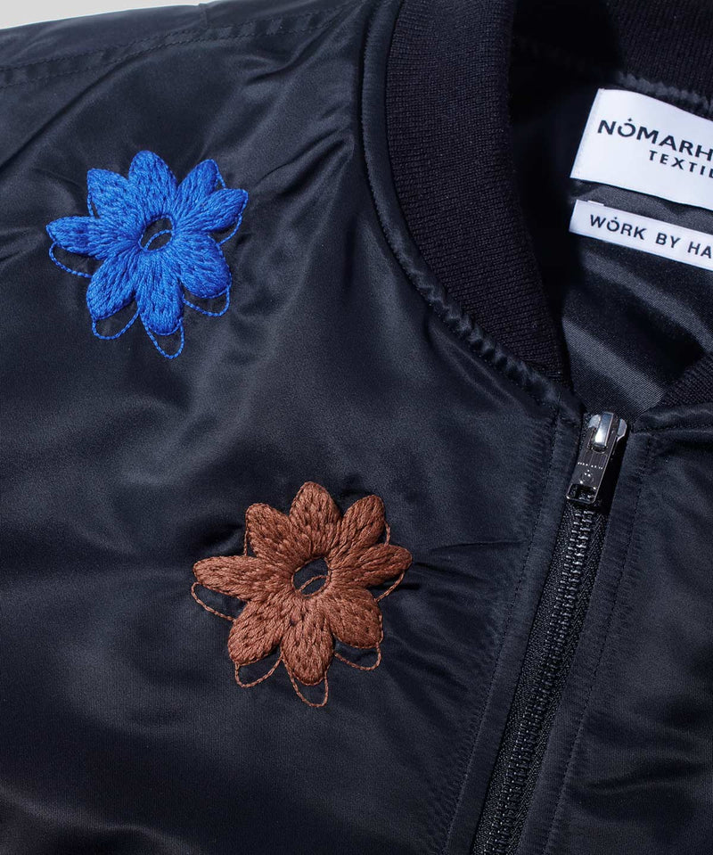 Flower Embroidery Flight Jacket