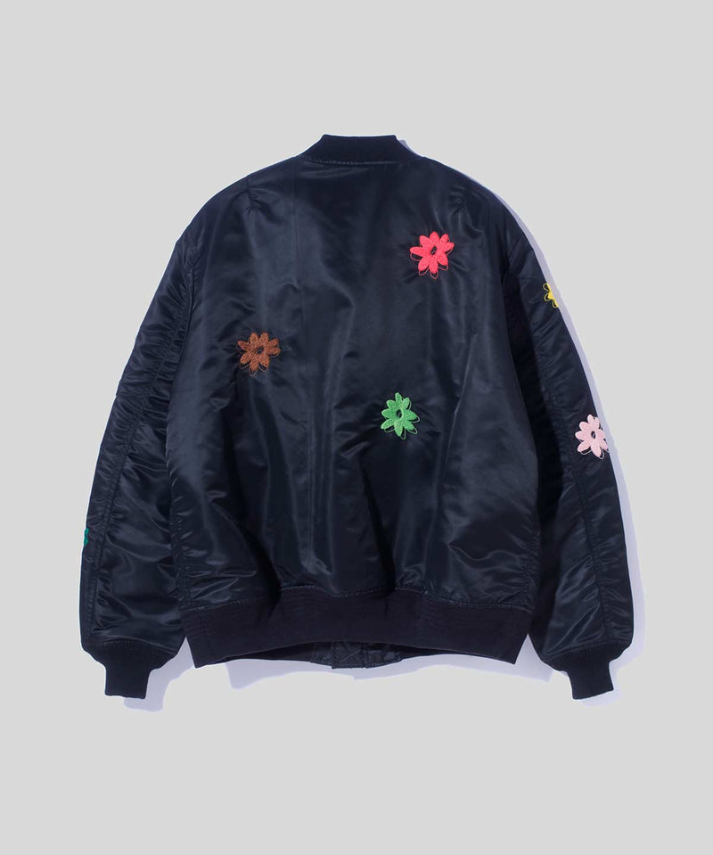 Flower Embroidery Flight Jacket