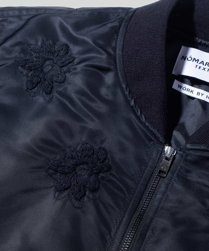 Flower Embroidery Flight Jacket