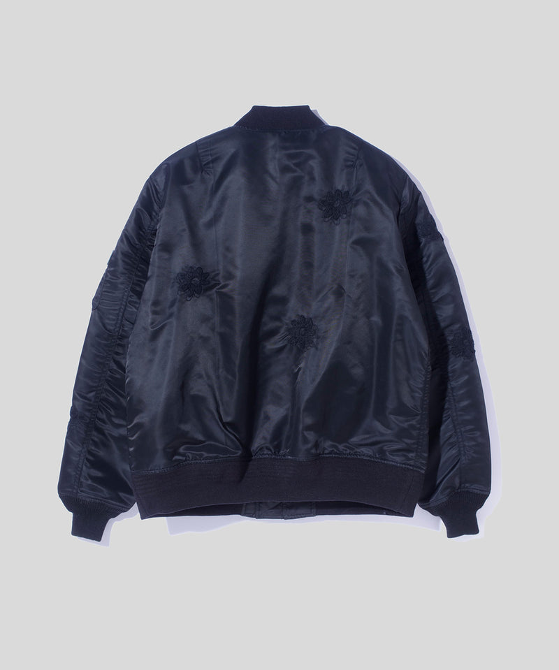 Flower Embroidery Flight Jacket