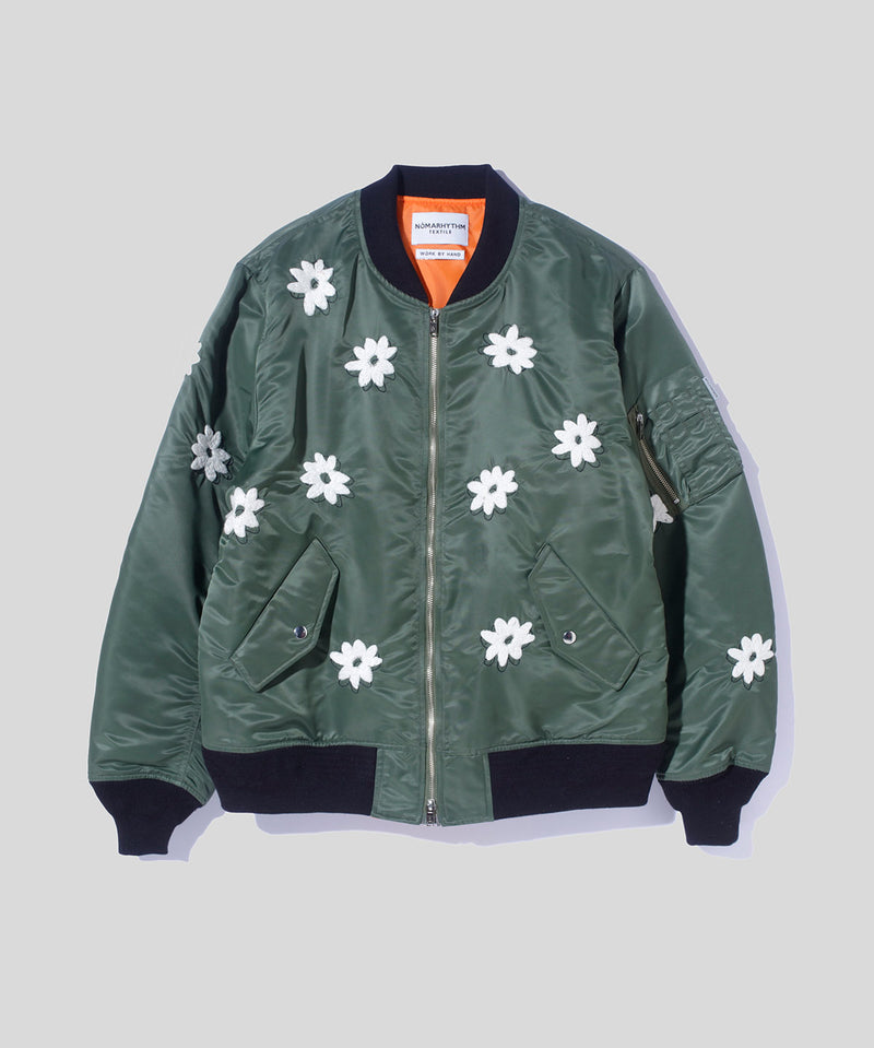 Flower Embroidery Flight Jacket