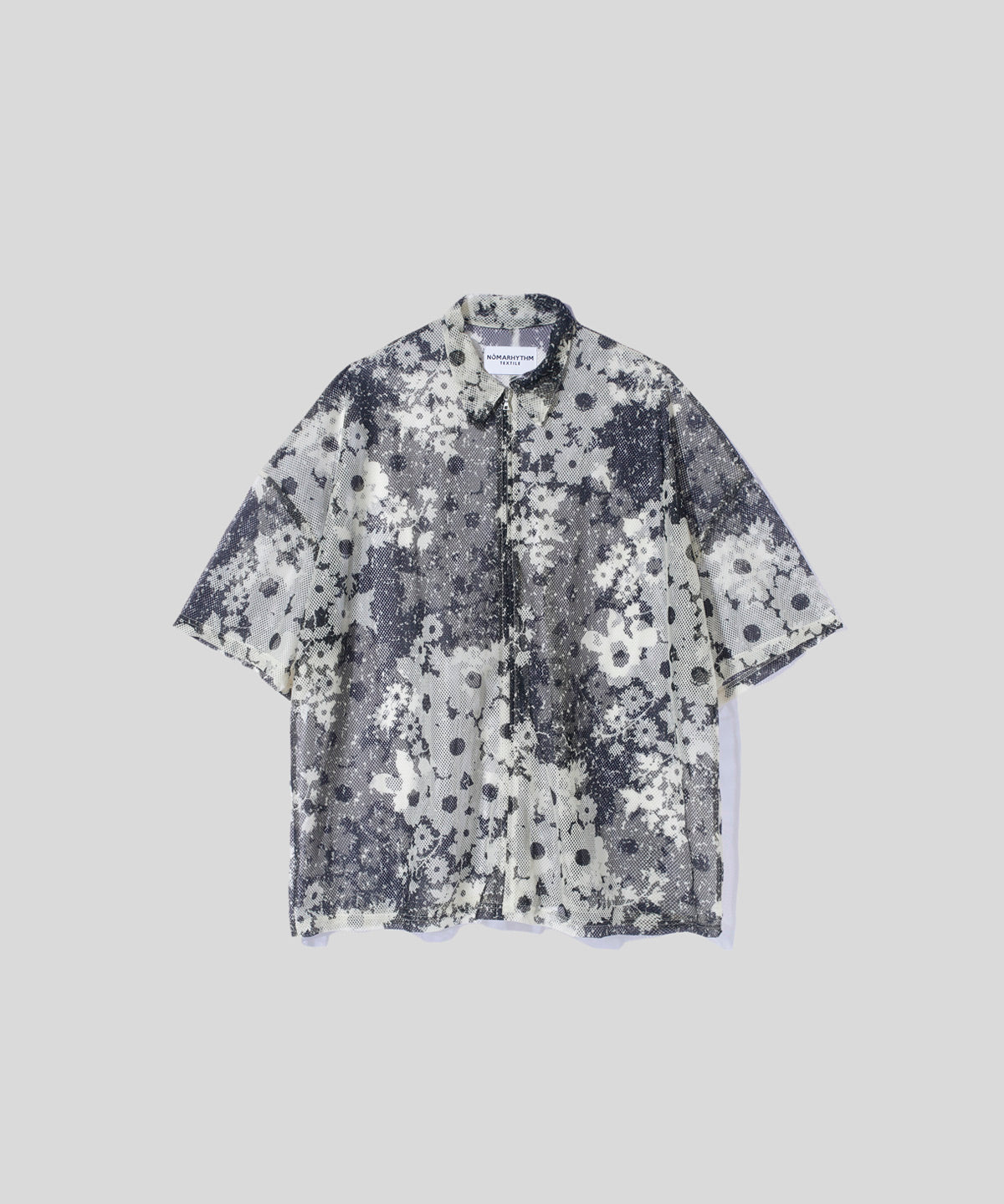 Floral Mesh Zip Polo メンズ レディース Floral Mesh Zip Polo – NOMARHYTHM TEXTILE