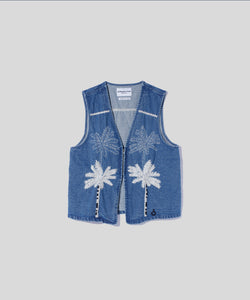 Palm Tree Hand Embroidery Vest