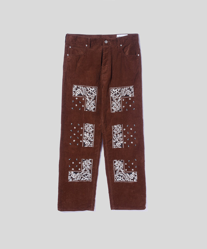 Bandana Embroidery Corduroy Pants