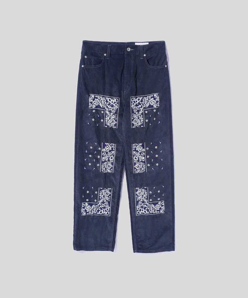 Bandana Embroidery Corduroy Pants
