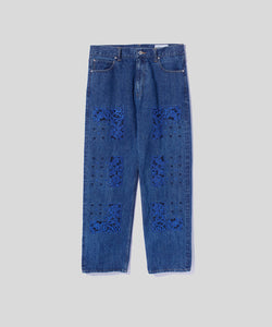 Bandana Embroidery Denim Pants