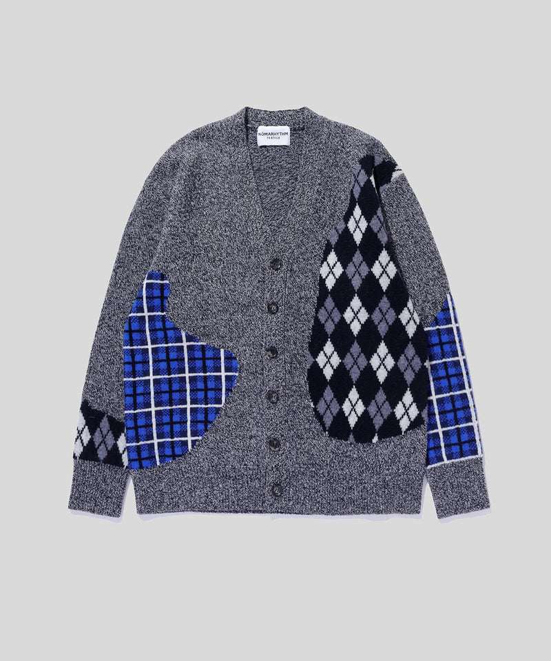 Argyle & Check Mix Cardigan