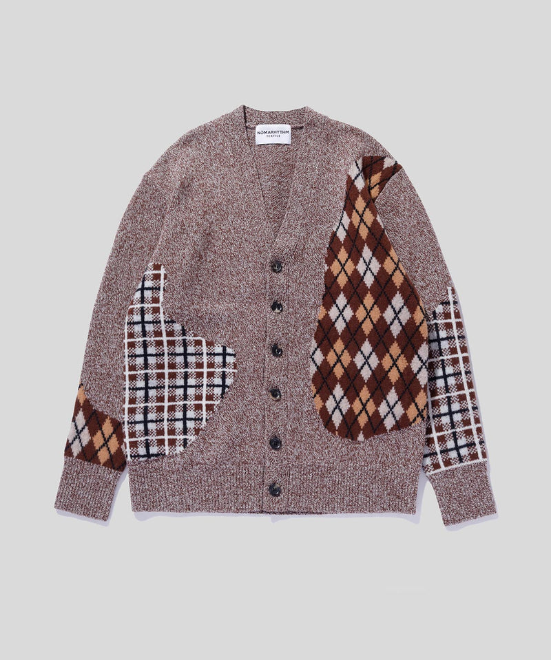 Argyle & Check Mix Cardigan