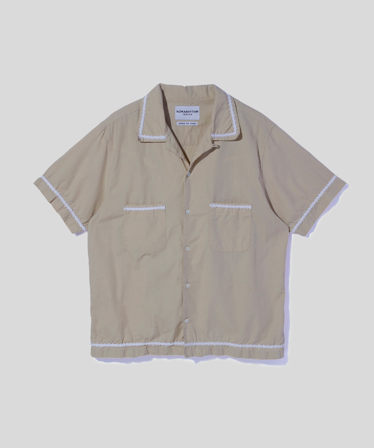 Trim Embroidery Open Collar SS Shirt – NOMARHYTHM TEXTILE