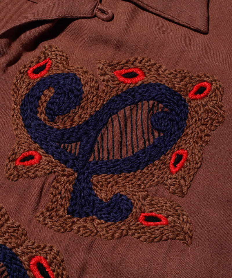 Paisley Embroidery Open Collar SS Shirt – NOMARHYTHM TEXTILE