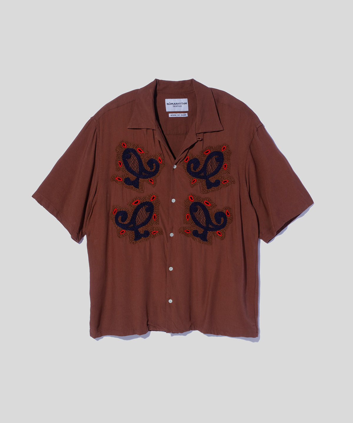 Paisley Embroidery Open Collar SS Shirt – NOMARHYTHM TEXTILE