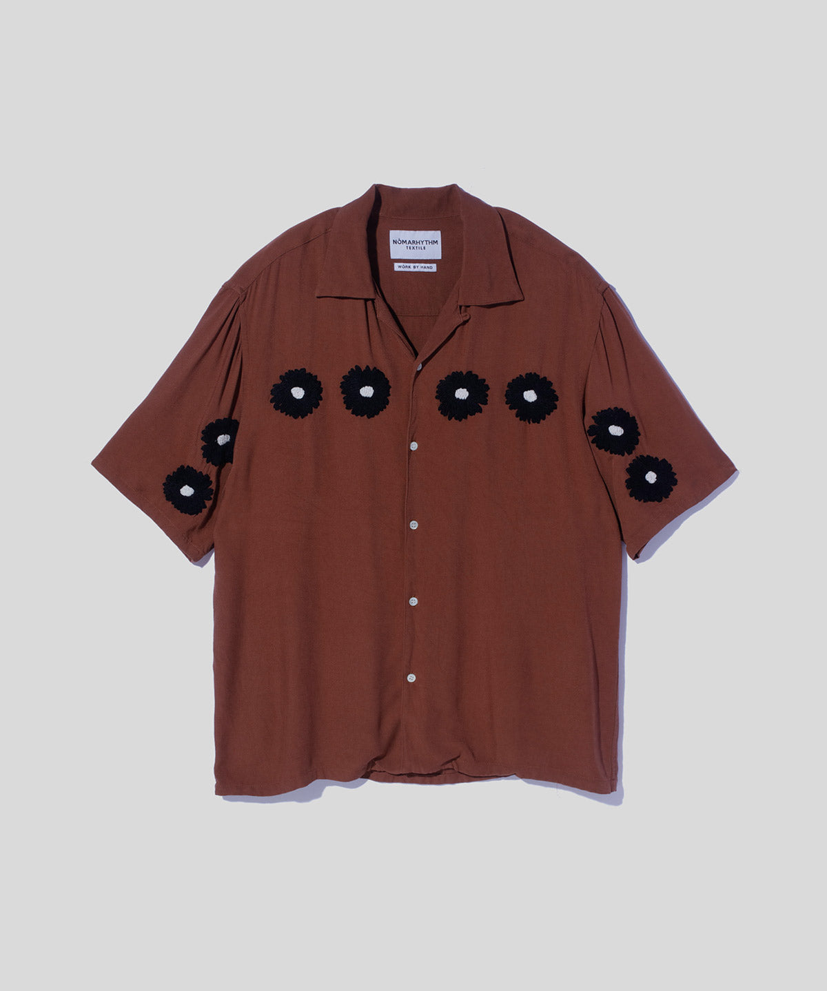Flower Embroidery Open Collar SS Shirt – NOMARHYTHM TEXTILE