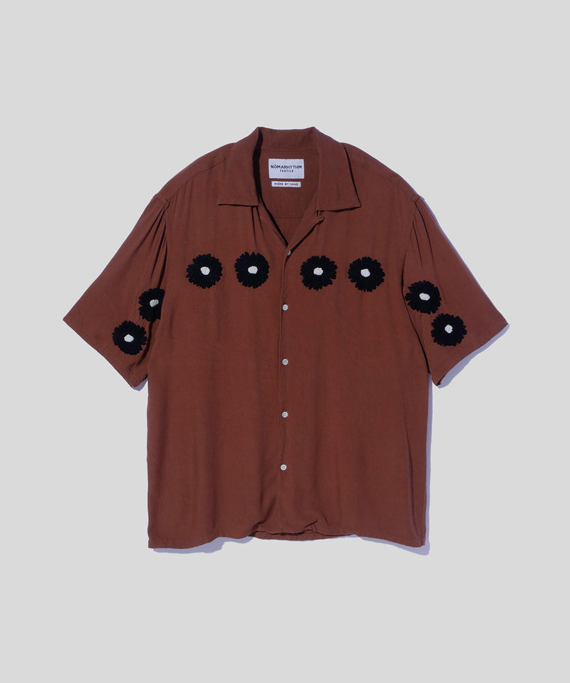 Flower Embroidery Open Collar SS Shirt – NOMARHYTHM TEXTILE
