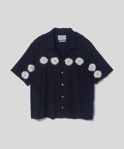 Flower Embroidery Open Collar SS Shirt – NOMARHYTHM TEXTILE