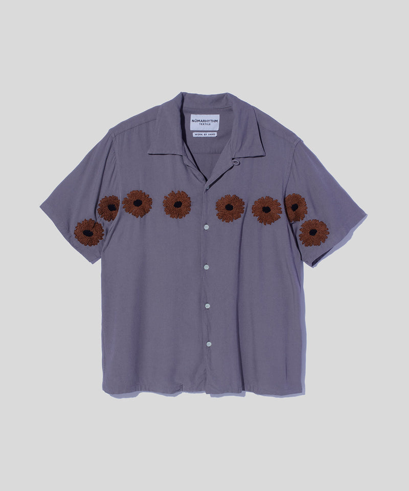Flower Embroidery Open Collar SS Shirt – NOMARHYTHM TEXTILE