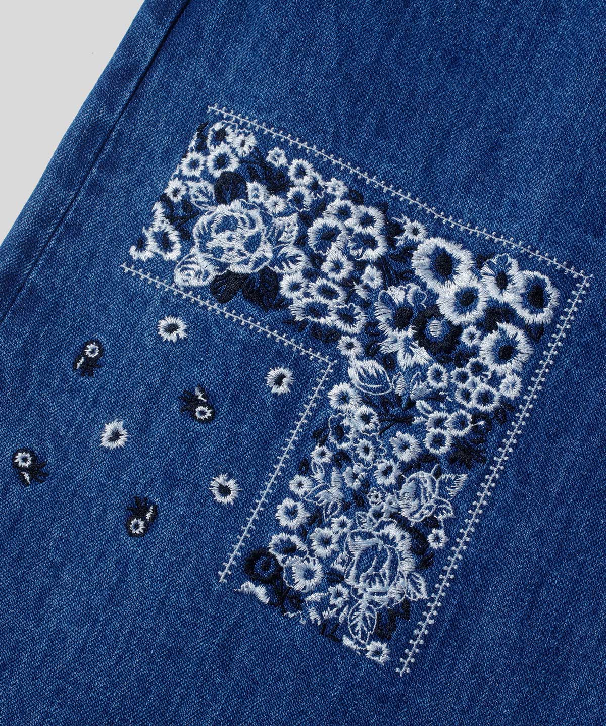 Bandana Embroidery Denim Pants – NOMARHYTHM TEXTILE