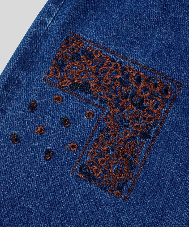 Bandana Embroidery Denim Pants – NOMARHYTHM TEXTILE