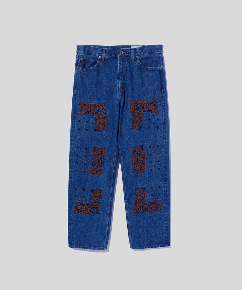 Bandana Embroidery Denim Pants – NOMARHYTHM TEXTILE