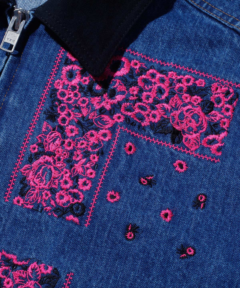 Bandana Embroidery Denim Jacket – NOMARHYTHM TEXTILE