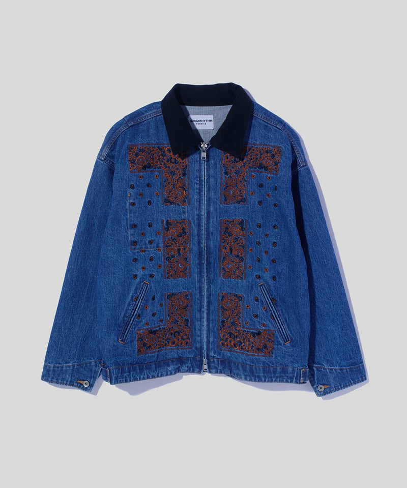 Bandana Embroidery Denim Jacket – NOMARHYTHM TEXTILE Bandana Embroidery Denim Jacket – NOMARHYTHM TEXTILE